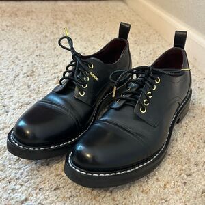 Rag & Bone Kenton Leather Lace-Up Oxfords in Black, Size 40 (US 10)
